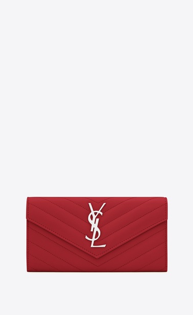 Monogram large flap wallet in grain de poudre embossed leather